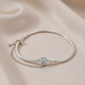 Silver Paw Print Bracelet
